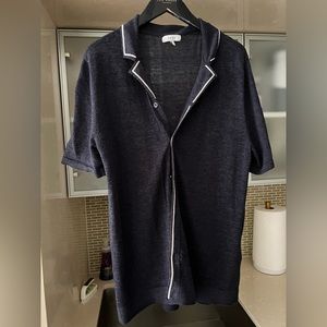 Reiss blue knitted shirt in medium